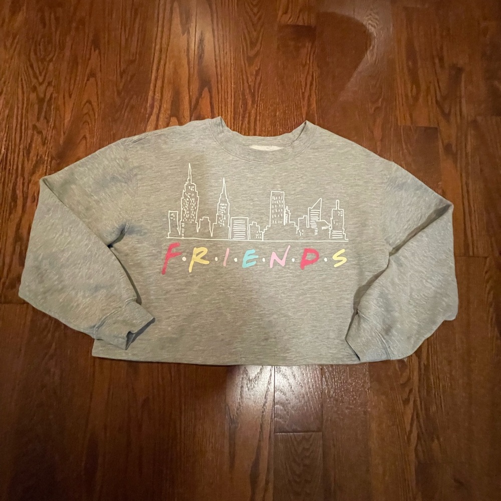 Gray Friends cropped sweatshirt in size L